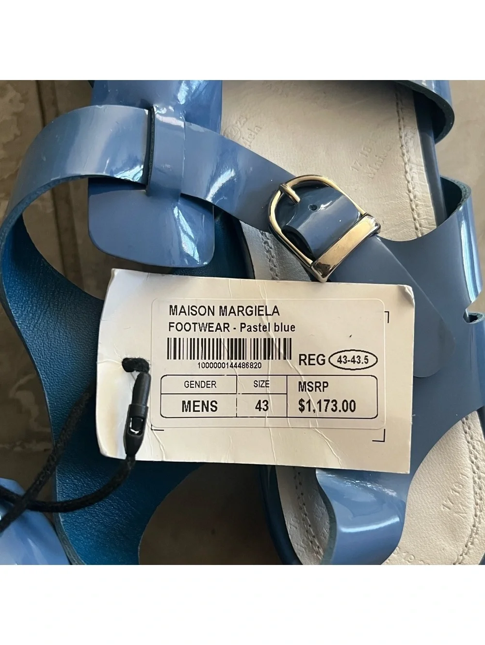 Maison Margiela Men’s Fisherman Pastel Blue Sandals Made in Italy, Size 43, NEW